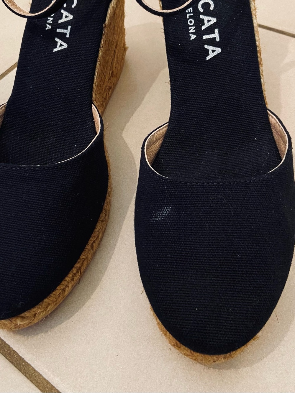 VISCATA Canvas Espadrille Wedge - Black - Picture 8 of 8